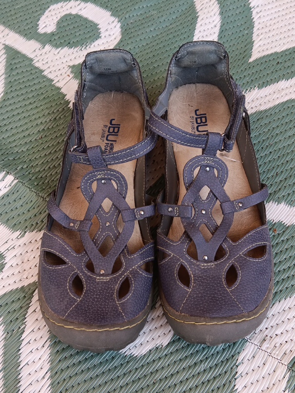 JBU Navy Women's Decorative Cutout Comfort Sandals